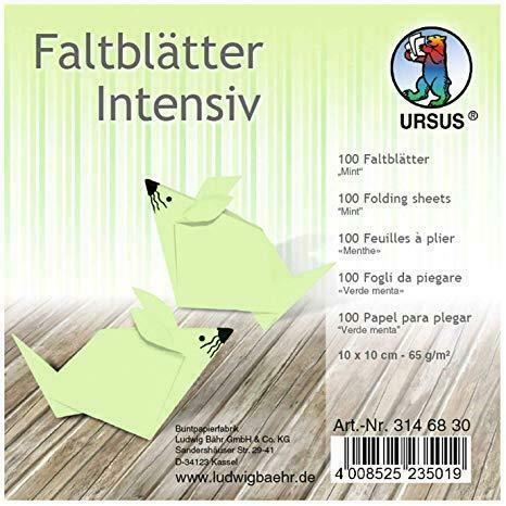Ursus Folding Sheets Plain 100 Sheets 610 x 10 cm for Origami Artists Intense Colours Mint