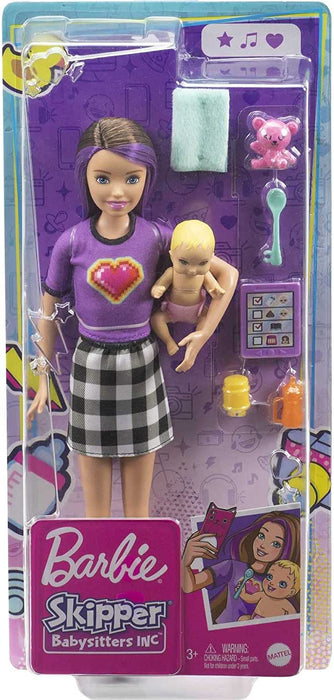 Barbie - Skipper Babysitter (Brunette Doll with Baby Doll)
