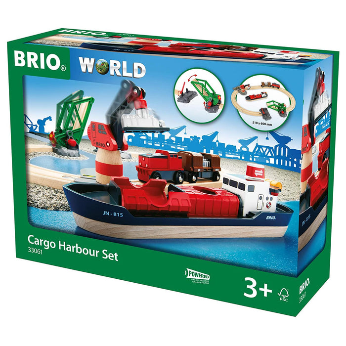BRIO - Cargo Harbour Wooden Train Set