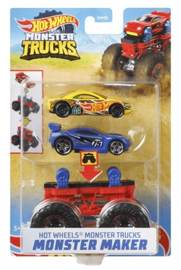 Hot Wheels Monster Trucks - Monster Maker (Yellow & Blue Cars)
