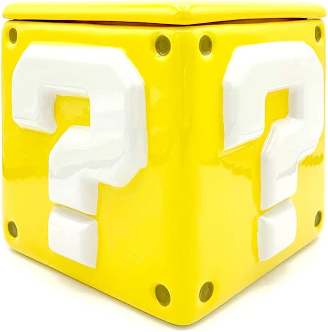 Nintendo Question Block Storage Super Mario Bros Question Block Storage Jar — REACTIVE Toys