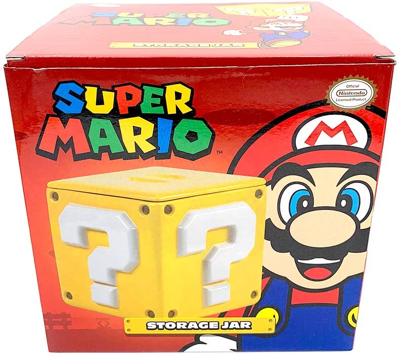Nintendo Question Block Storage Super Mario Bros Question Block Storage Jar — REACTIVE Toys
