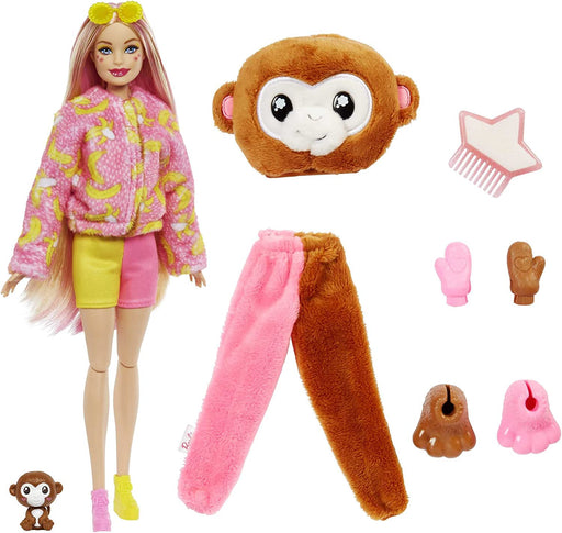 Barbie - Cutie Reveal - Doll With Plush Monkey Costume