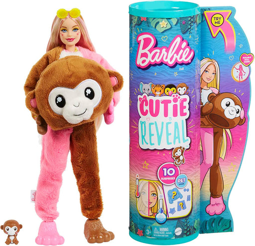 Barbie - Cutie Reveal - Doll With Plush Monkey Costume