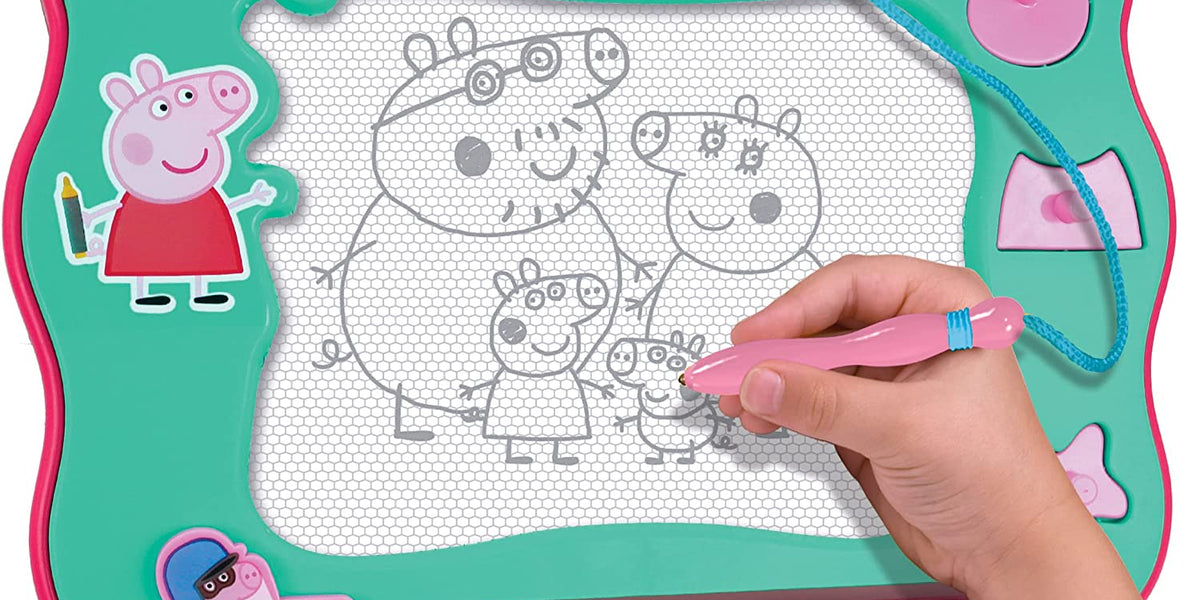 Tablette Magnétique Dessin Peppa Pig – Stylo Et 3 Tampons – Effaçable, Sans Gâchis – à Partir De 3 Ans