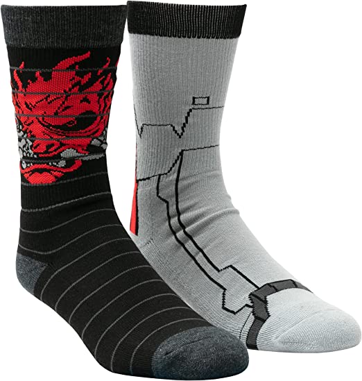 Cyberpunk 2077 - Johnny Silverfoot Socks (Grey/Black)
