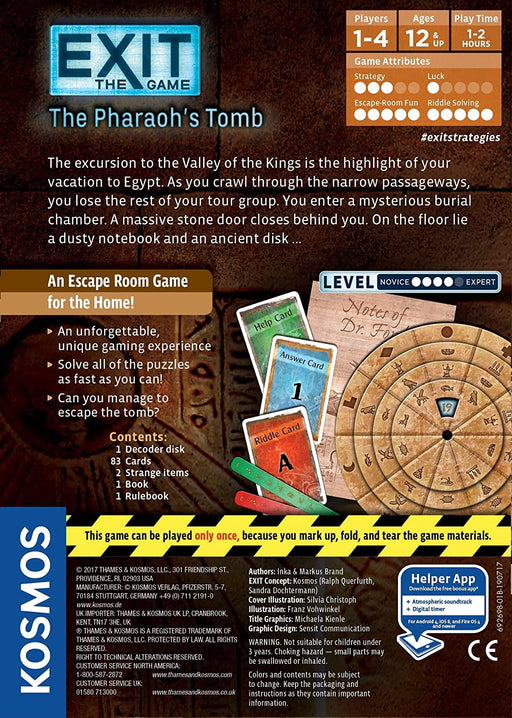 EXIT: The Pharaoh's Tomb Board Game
