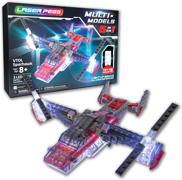 Laser Pegs Multi Models - 5-in-1 VTOL Sparhawk