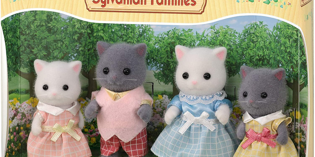 Sylvanian Families Persian Cat (grey /white mix )Family
